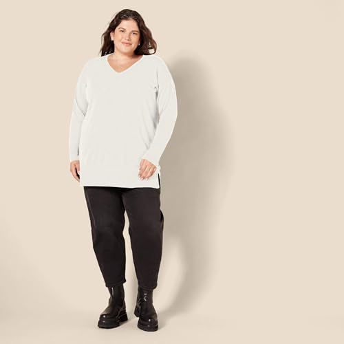Image of Amazon Essentials Women's Lightweight V-Neck Tunic Sweater, Long Sleeve, Ribbed (Available in Plus Size)