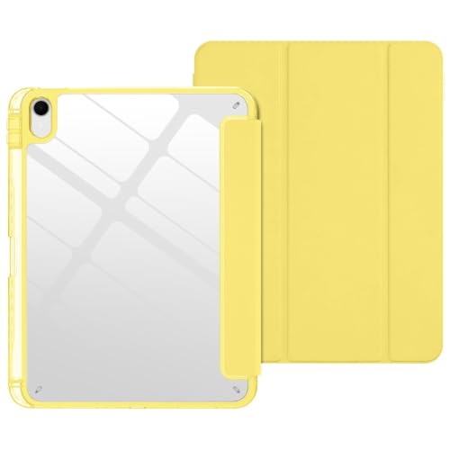 Étui iPad 10e génération jaune anti-choc protège-écran cuir premium silicone 2022