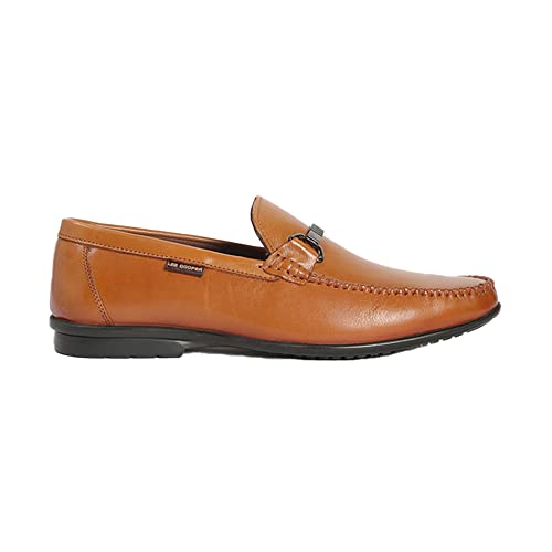 Image of Lee Cooper Men's TAN Leather Driving Style Loafer-44 UK (LC2339BR)