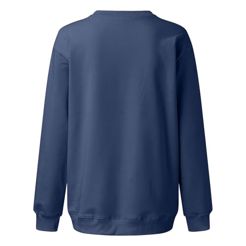 Image of Women Crew Neck Sweatshirts Fall Casual Oversized Sweat Shirts Long Sleeve Cute Preppy Sweatshirt Comfort Pullover