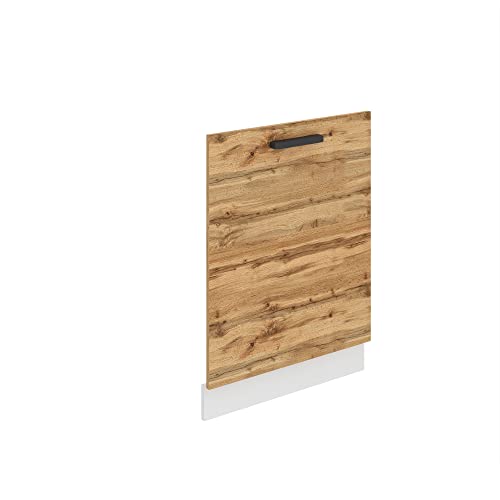BELINI | Frontblende für Geschirrspüler 60 cm | Küche Frontplatte für Spülmaschine mit Griff | mit Sockelleiste | 60 x 71,5 x 1,6 cm | Wotan-Eiche