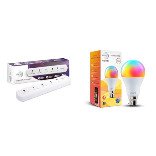 Image of Wipro Smart Wi-Fi Extension Board with 4 Universal Socket| Voice control with Alexa and Google Asst