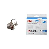 3M Reusable Half Face Mask, Medium, 6200, EN safety certified & Particulate Filter – Fine Dust Filter with P3 Protection Level Respirator Masks