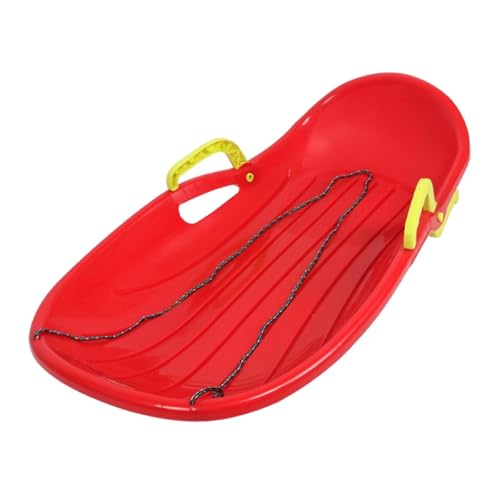 kowaku Winter Snow Sled Toboggan Sledding Versatile Nonslip Grass Sleigh Sledge Ski Board for Children Kids Adults Sand Ice Birthday, red