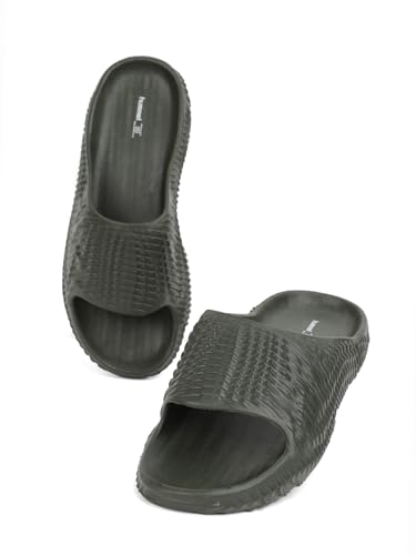Image of hummel TEXTURE SOFT Men's Classic Ultra Soft Sliders /Slippers with Cushion FootBed for Adult Comfortable & Light Weight Stylish & Waterproof & Everyday Flip Flops & Chappals for Gents /Boys