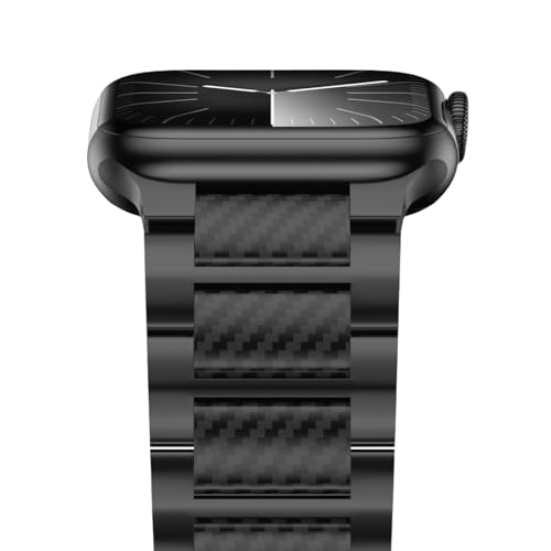 iiteeology Carbon Band Compatible with Apple Watch 49/46/45/44/42mm, Women Men Light Genuine Carbon...