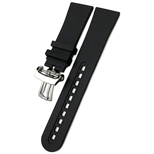Bracelet de montre Blancpain Fifty Fathoms 5000 5015 caoutchouc noir 23mm