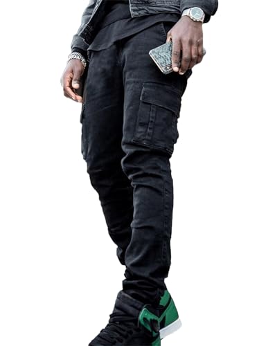 Men's Slim Fit Stretch Jeans Ripped Skinny Distressed Fashion Comfort Hip Hop Pants2