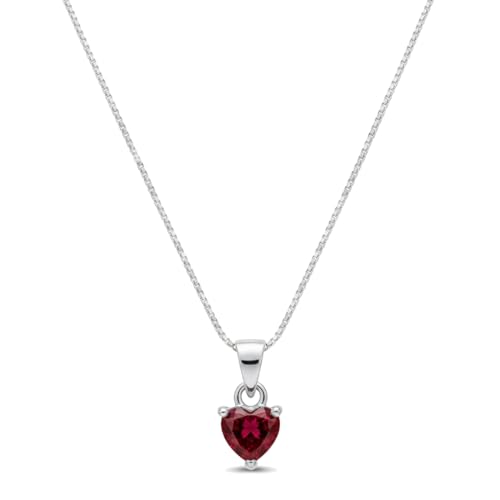 Image of Parnika 925 Sterling Silver Heart Solitaire Zircon Pendant for Women and Girls | Gift for Women n Girls | With Certificate of Authenticity | Pendant Only | Locket|