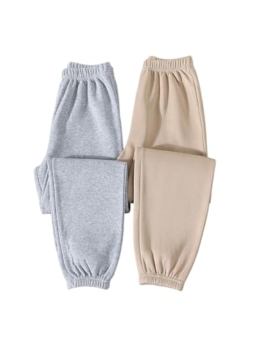 Image of Floerns Girl's 2 Pcs Elastic Waist Jogger Pants Active Running Sweatpants