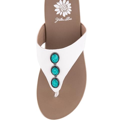 Yellow Box Women's Dazie Wedge Sandal, Round Toe, Medium-High 2.75 Inch Heel, 1.25 Inch Platform Comfortable Flip-Flop4