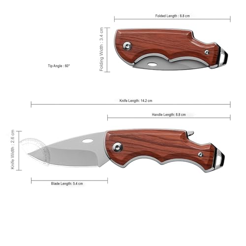 Image of Mini Pocket Foldable Knife | Compact Manual Folding Utility with ABS Handle & Sharp Stainless Steel Blade | Portable EDC Knife for Kitchen, Travel, & Home Use