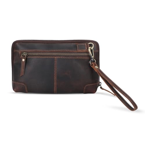 Women's Leather Crossbody Purse – Small Shoulder Bag with Triple Zipper, Adjustable Wide Strap, Cell Phone & Card Holder – Stylish Travel Handbag for Women, Brown - Main Image