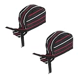 COLLBATH 2stücke Pack Kochmützen Aus Polyester Für Restaurant Personal Catering BBQ Grillhüte Mit Schleife Für Und Kellner
