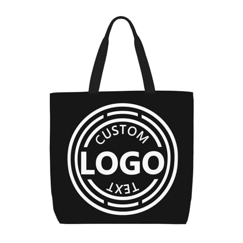 Custom Tote Bags for Women with Logo Text Picture, Personalized Tote Bag Gifts for Friend Mom Teacher Sister,Customized Shopping Handmade Totes Beach Bag