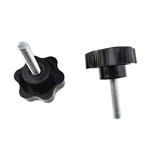 HAHIYO Hex Handle Threaded Knobs Star Bump Shape M8 30mm Screw Length 32mm Head Diameter Clamping Handgrip Nut Screw Combined Tightly Solid Plum No Tool Needed for Table Stand Deck Plastic 2pcs