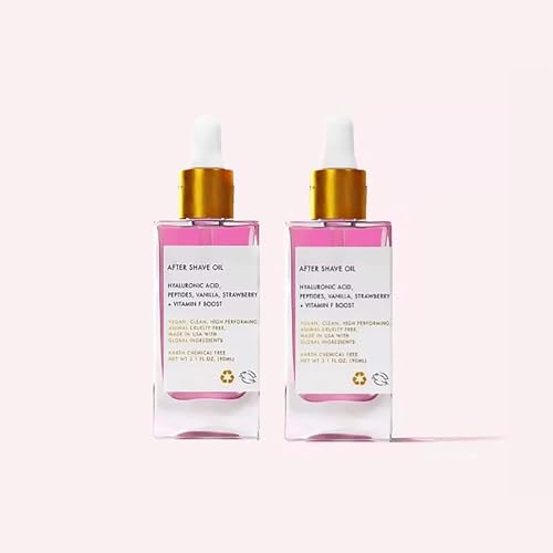 ZVD Aftershave Oil, Un Auténtico Aceite Intimo de Fresa y Vainilla, es Adecuado Para Reparar la Irritación y el Daño de la Piel Causado Por el Afeitado y Reponer la Humedad de la Piel (2PC)
