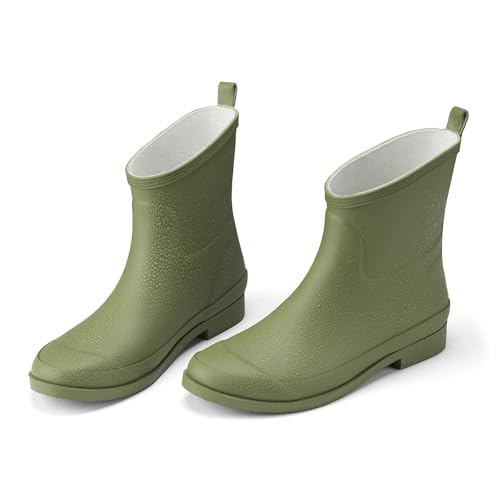HISEA Women's Rubber Rain Boots Ankle Garden Boots for Women Short Rubber Boot Outdoor
