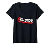 donna nyc new york city 1624 usa la grande mela maglietta con collo a v
