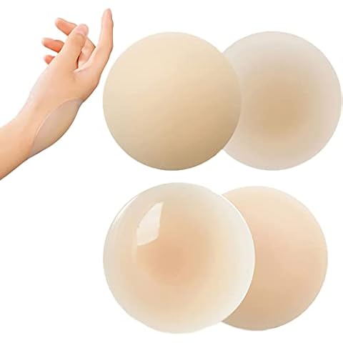 Nipple Covers Invisible Sticky Bra Women's Silicone Breast Lift Reusable Breast Pasties Petals (2 Pairs skin tone/8CM/3.1INCH) Cover