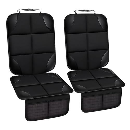 UHANBUT Baby Car Seat Protector for Child, Waterproof Baby Car Seats Cover with Non-Slip Backing, 600D Fabric Car Seat Mat with Thickest Padding & Mesh Pockets for Baby Pet (2PCS)