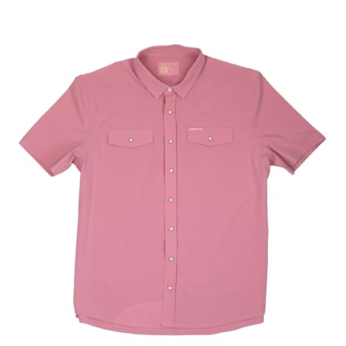 Lazy J Ranch Men's Airflow Pearl Snap Short Sleeve Shirt - Vintage Pink | Western Wear | Western Shirts for Men