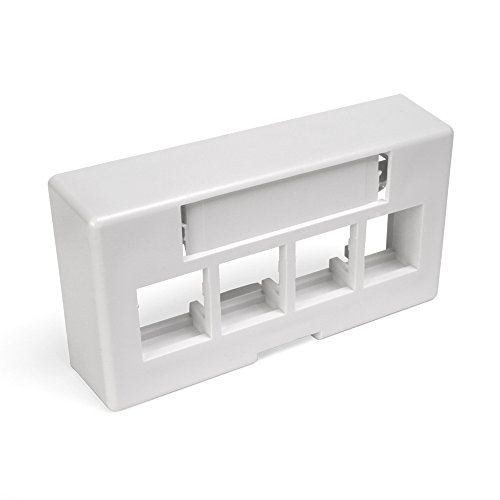 Plaque 4 ports Leviton 49910-EW4 QuickPort pour intégration meuble blanc