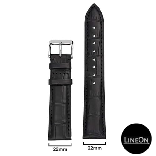 Image of Lineon Half Padded Premium Leather Mens & Womens Watch Strap For Branded Watches Compitable with Titan, Timex, Casio, Sonata and All premium Watches Tool and Pins Include