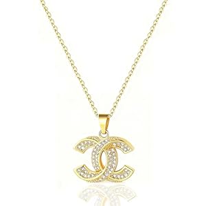 Gold Initial Necklace for Women Lux...