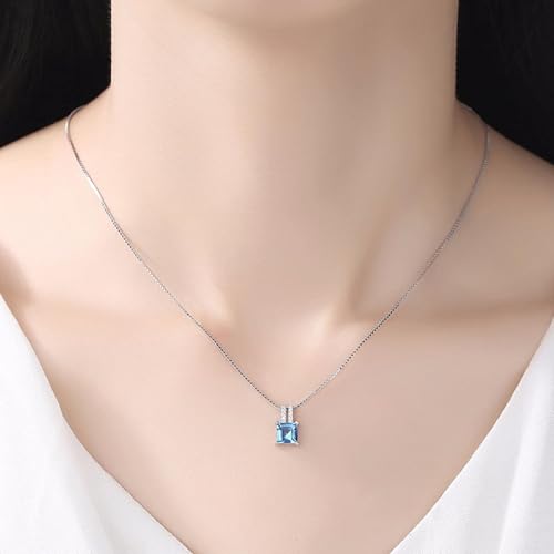 Pendentif en véritable topaze bleue, cadeau idéal en argent fin - 3