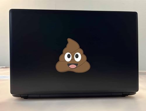 Image of StickerTalk Smiling Face Poop Emoji Vinyl Sticker, 4 inches x 4 inches