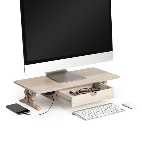 Image of Anji Mountain Monitor Stand - Desktop Organizer & Laptop Riser, Ergonomic Monitor Riser, Space-Saving Monitor Stand for Desk, Durable Construction, Easy Assembly, Ideal for Home & Office