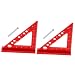 ARTIBETTER 2pcs Carpentry Square Ruler Carpenter Tools Square Tool Angle Clamp Metal Triangle Rulers Measuring Ruler Professional Carpenter Square Red Aluminum to Clamp Locator
