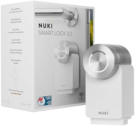 NUKi Smart Lock 3.0 Pro, cerradura inteligente con módulo wifi, cerradura electrónica con batería Power Pack, cerradura digital automática, blanco