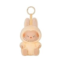 TwelveCheng Labubu Plush Keychain - Adorable Collectible Pendant for Bags & Keys, Modern Home Decoration (Yellow)