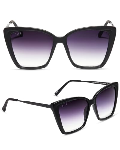 DIFF Heidi Oversized Cat Eye Sunglasses for Women, Lightweight bold thin metal frames