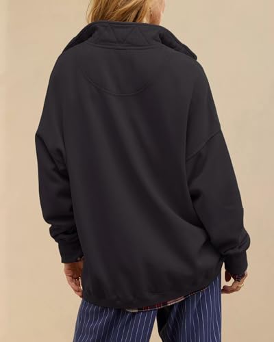 Image of Gacaky Sweatshirt for Women Oversized Casual Long Sleeve Button Henley Neck Pullover Tops Fashion Outfits Clothes