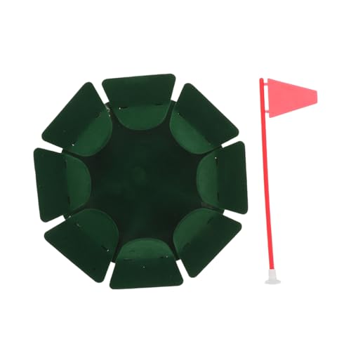 NUOLUX 高耐久植毛属製ゴルフホールカップ フラッグ付き 室内外対応パッティング練習用具 自宅オフィス用スペース節約型ゴルフトレーニン