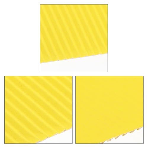 Image of uxcell 10pcs Corrugated Cardboard Paper Sheets,Lemon Yellow,14 inch x 10inch,for Craft and DIY Projects