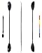 OCEANBROAD Kayak Paddle 90.5in/230cm Alloy Shaft Kayaking Boating Canoeing Oar with Paddle Leash 1 Paddle, Black