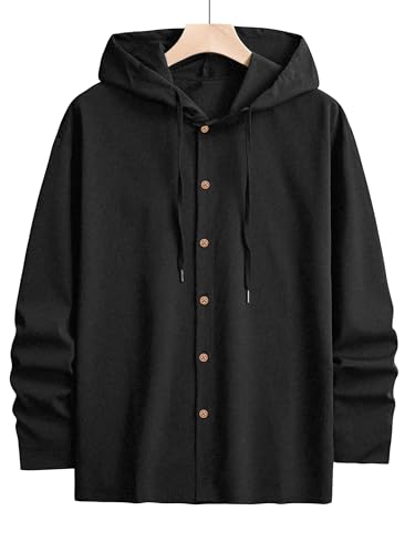 Image of Noble Monk Men's Relax Fit Hooded Shirt || Casual Wear for Men || Full Sleeve Shirts || Stylish Shirt for Men