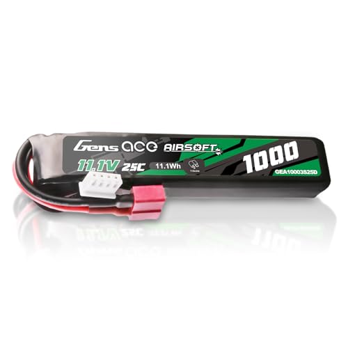 Gens ace 3S 11,1 V 1000mAh 25C batería lipo Airsoft Recargable con Conector Deans T, para de...