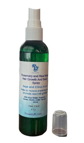 Diva Stuff Rosemary and Rice Water Hair Growth and Scalp Spray, 4 Ounce Bottle - Thumbnail 2