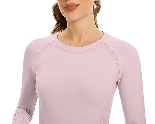 Image of MathCat Workout Shirts for Women Long Sleeve, Workout Tops for Women, Quick Dry Gym Athletic Tops，Seamless Yoga Shirts XS-XL Purple