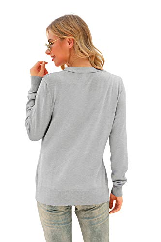 Image of VIISHOW Women Long Sleeve Button Down V Neck Lightweight Basic Knit Sweater Cardigan