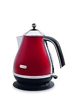 De'Longhi Icona Classic Kettle KBO2001.R, Classic Style Electric Kettle with Anti-Scale Filter, 360° Swivel Base, Cord Storage, Stainless Steel, 1.7 Liters, 2000W, Scarlet Red