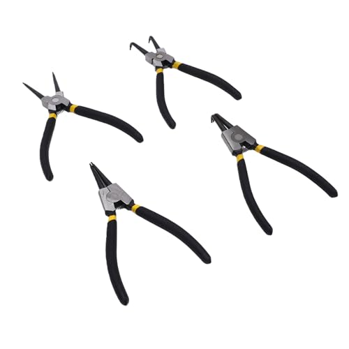 Alicates para anillos de retención de 4 piezas para desmontar clips sin dañarlos 4