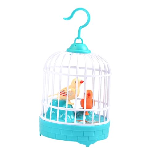 Milageto Pájaro Cantor en Jaula, Juguete eléctrico para Cantar, Divertido pájaro Interactivo con inducción activada por Voz, Ideal para Regalar y Decorar el, Azul Milageto Pájaro Cantor en Jaula, Juguete eléctrico para Cantar, Divertido pájaro Interactivo con inducción activada por Voz, Ideal para Regalar y Decorar el, Azul