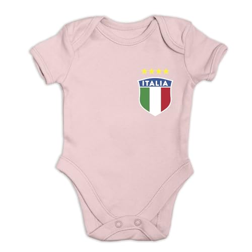 Body bébé Italie personnalisé en coton rose : le cadeau de naissance idéal pour supporter en famille