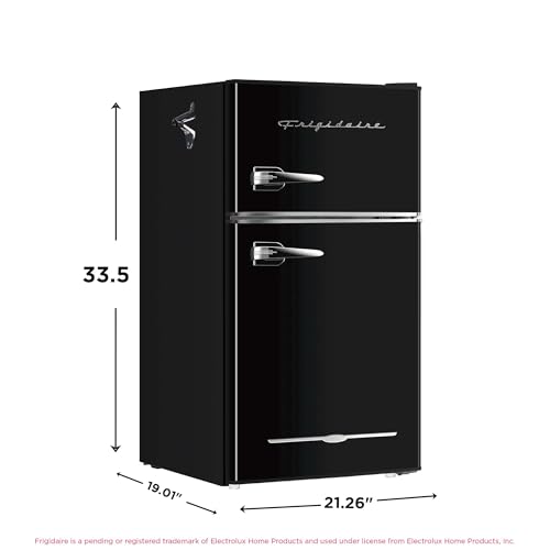 Frigidaire EFR840 Retro Mini Fridge with Freezer & Side Bottle Opener - Small 2 Door Refrigerator for Office Bar or College Dorm Room - 3.2 Cu Ft, Black